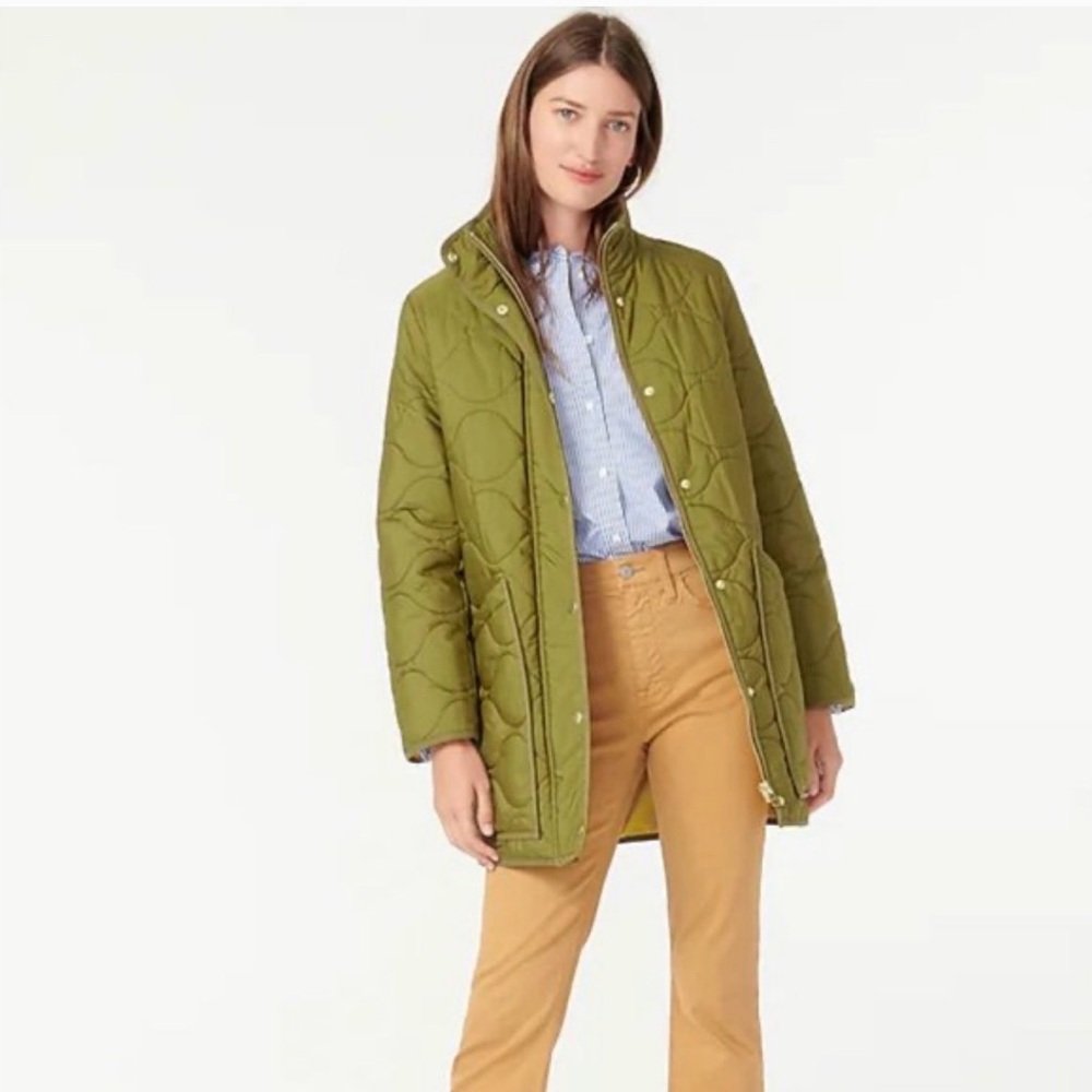 J. Crew Green Cocoon Primaloft Puffer
